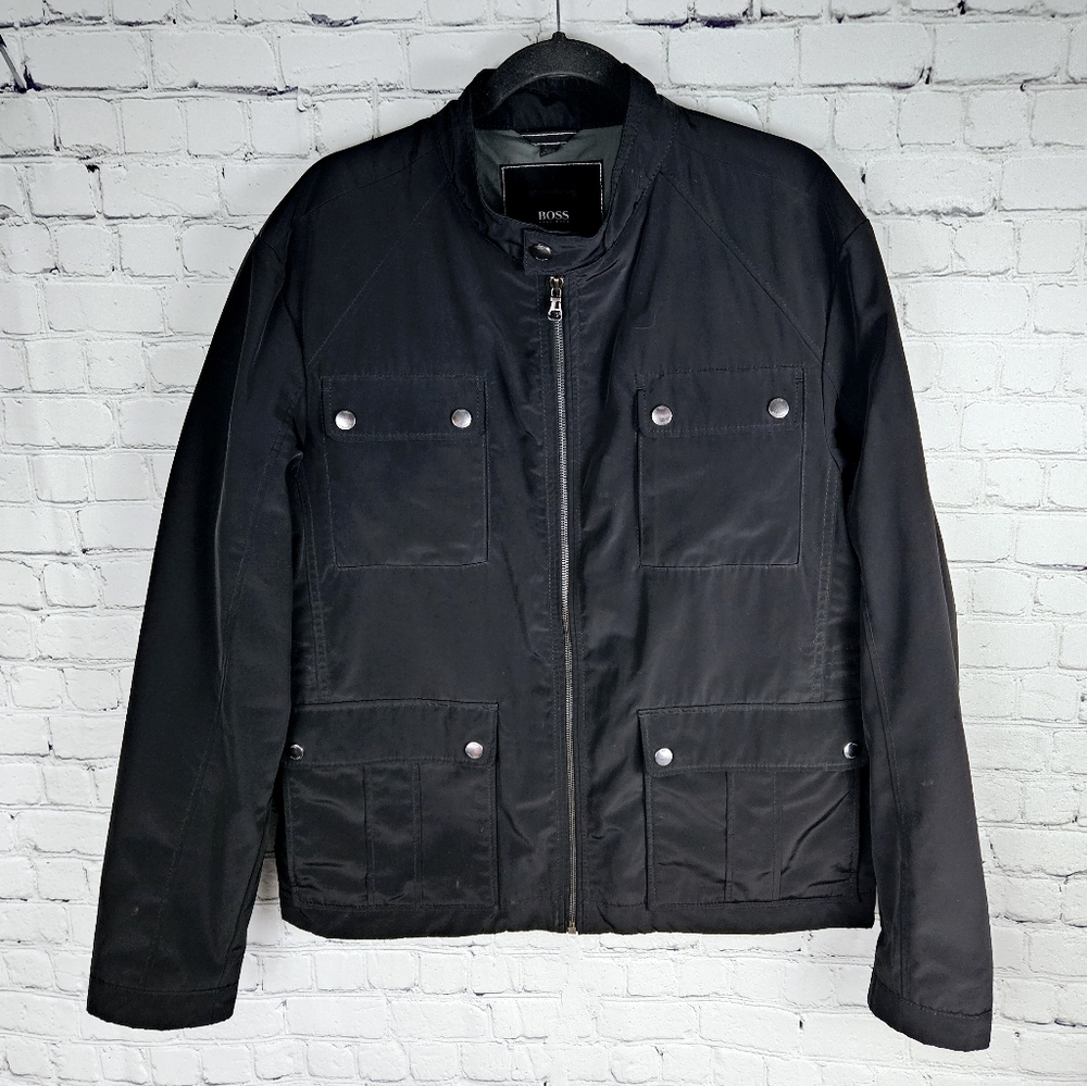 HUGO BOSS | full zip patch pocket nylon jacket